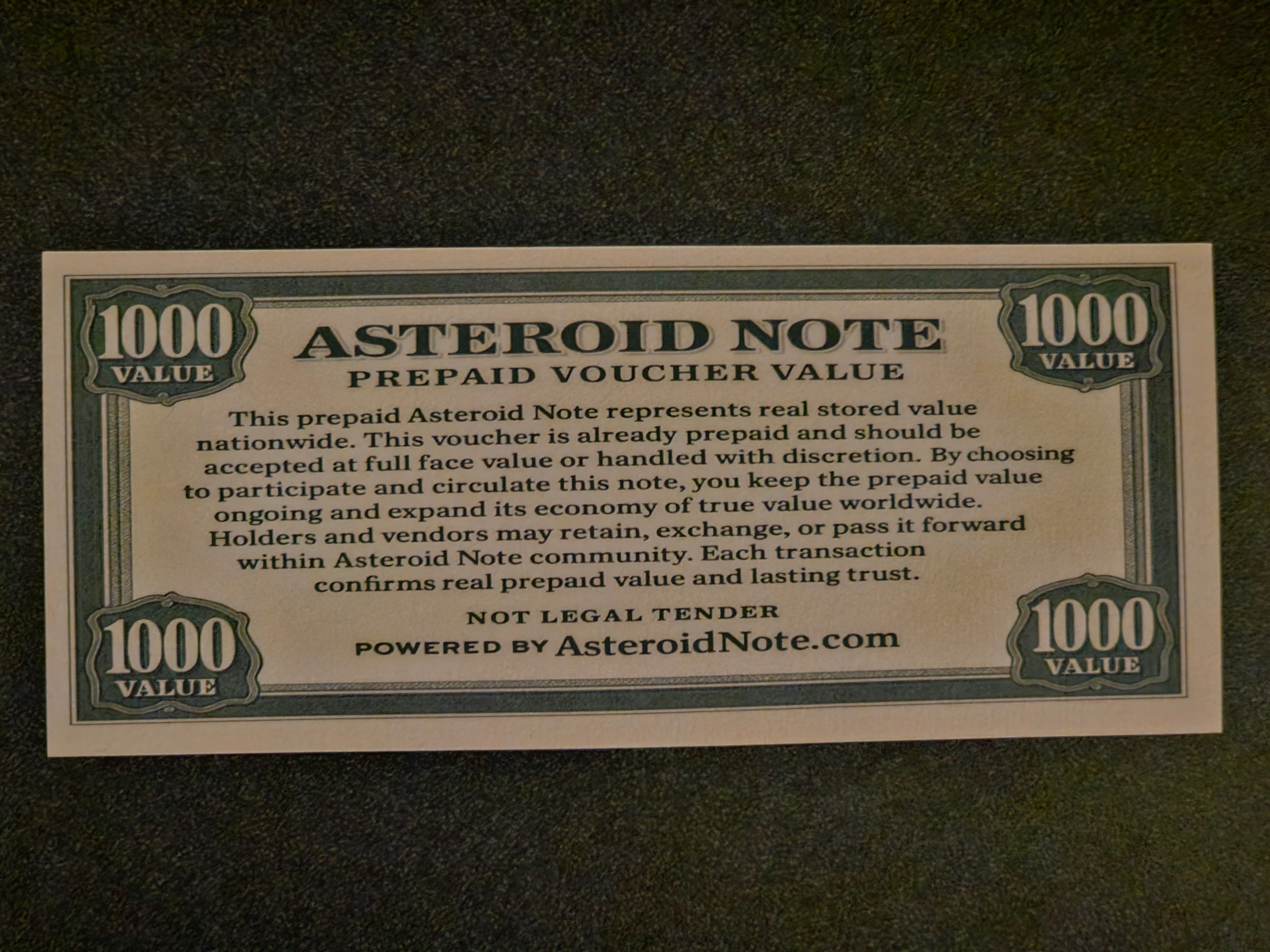1000 Value Asteroid Note – Prepaid Voucher