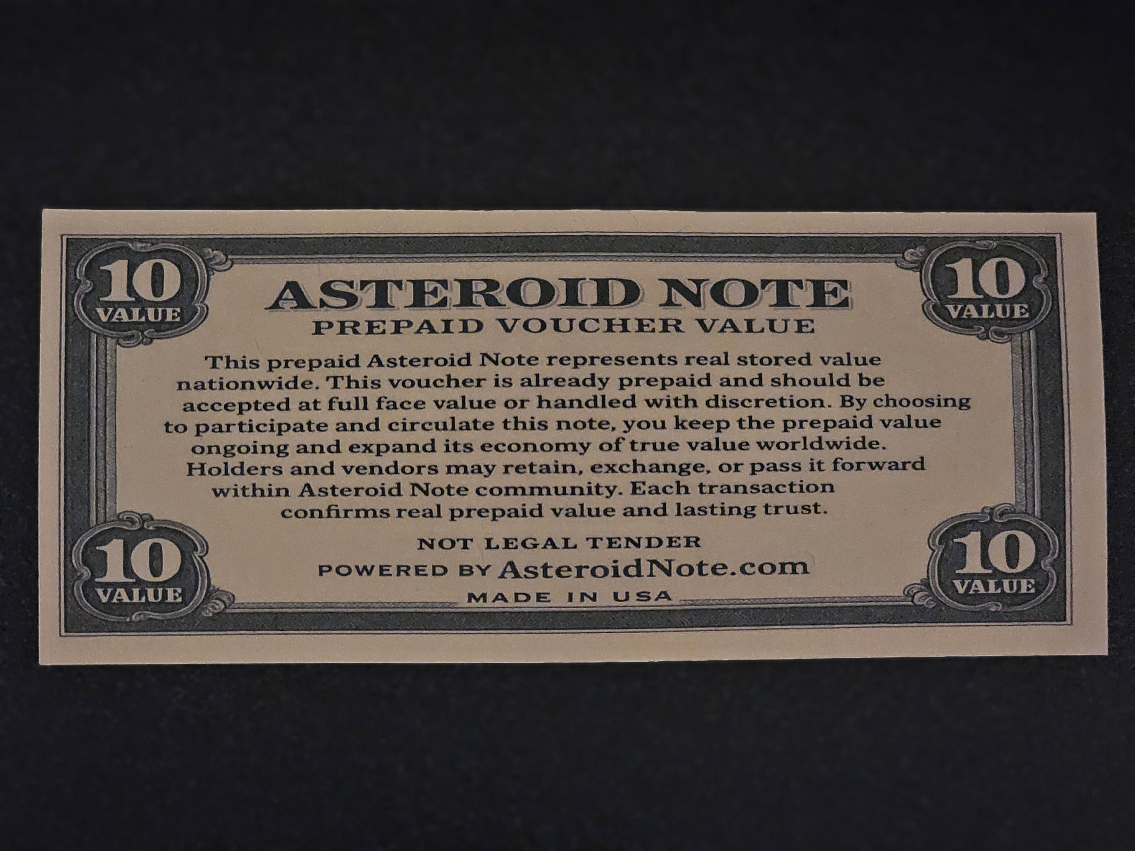 10 Value Asteroid Note – Prepaid Voucher