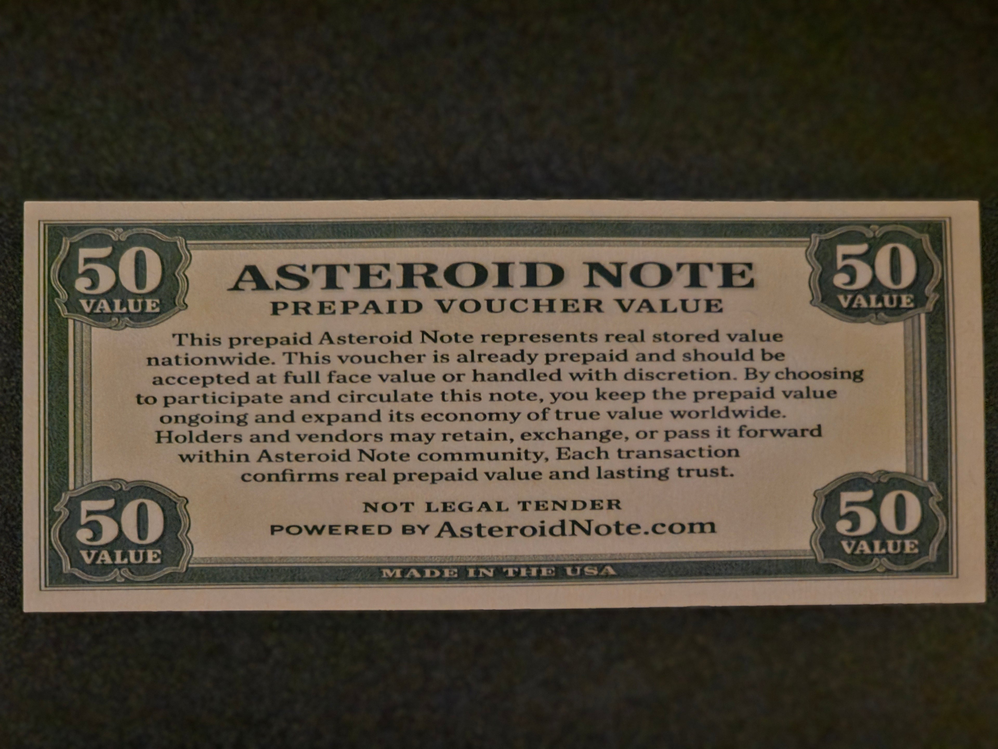50 Value Asteroid Note – Prepaid Voucher